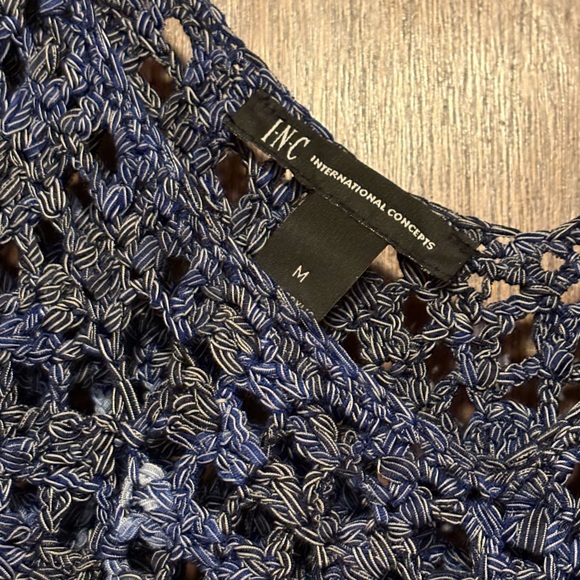 INC International Concepts Cold Shoulder Crochet Sweater - Picture 2 of 2